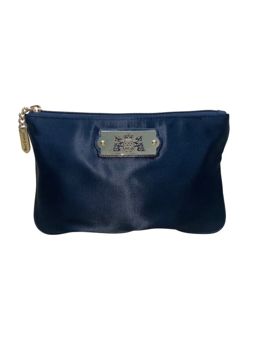Juicy Couture Women’s Black Nylon Gold Logo Accent Zippered Pouch Bag